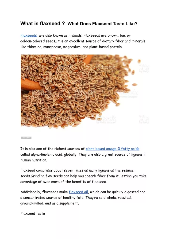 what is flaxseed what does flaxseed taste like