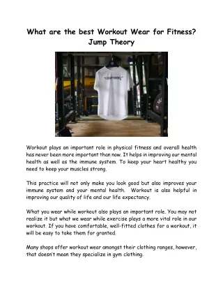 Best Workout wear for fitness_ Jump Theory
