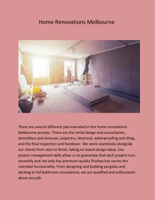 Home Renovations Melbourne