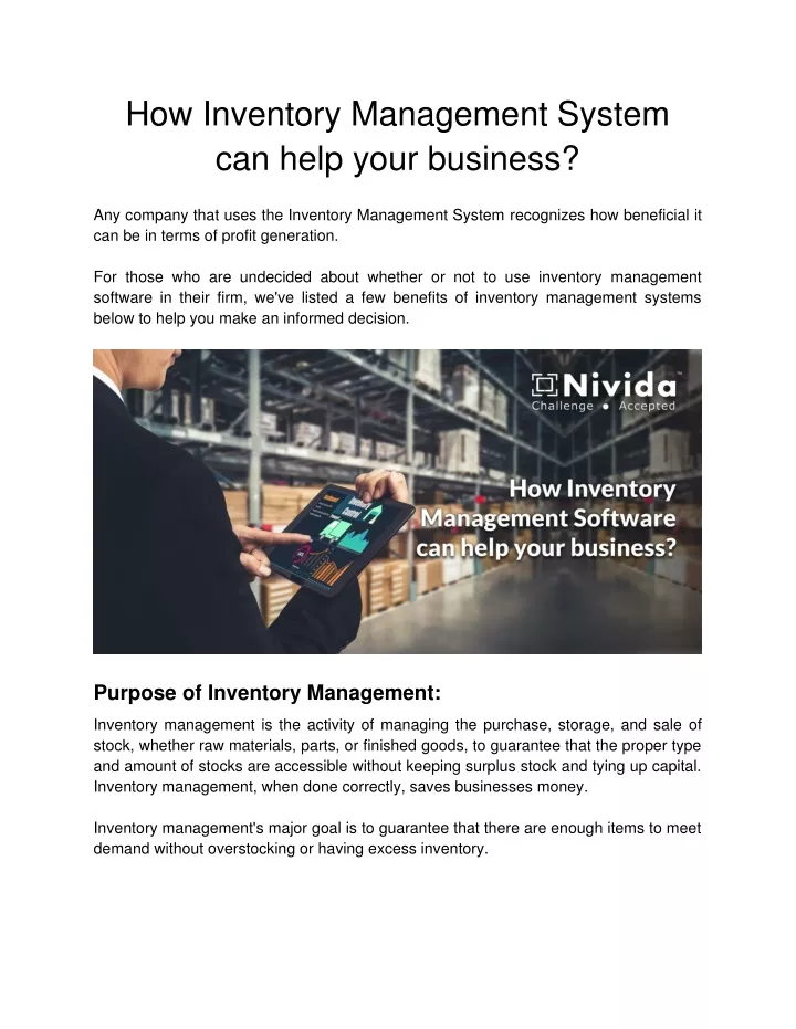 how inventory management system can help your