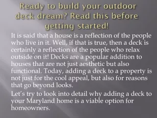 deck services in Maryland