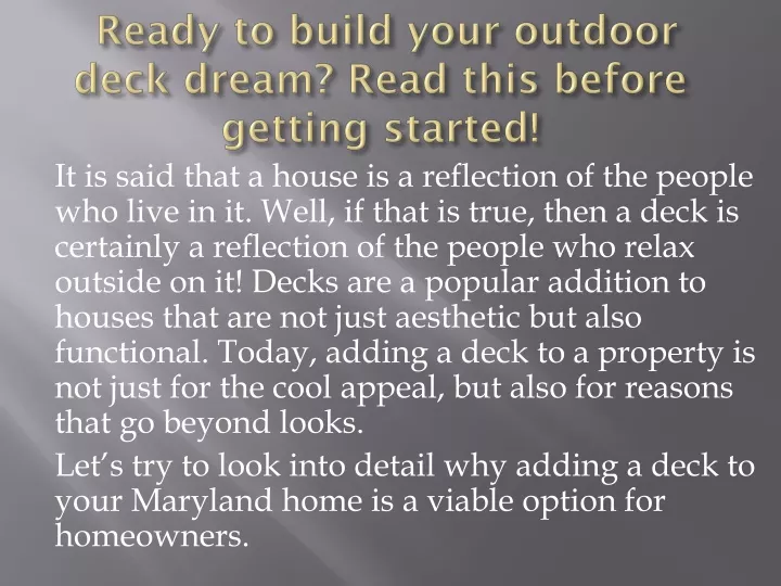 ready to build your outdoor deck dream read this before getting started