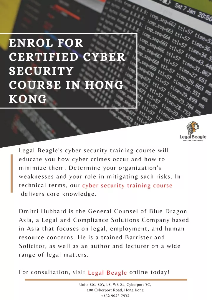 enrol for certified cyber security course in hong