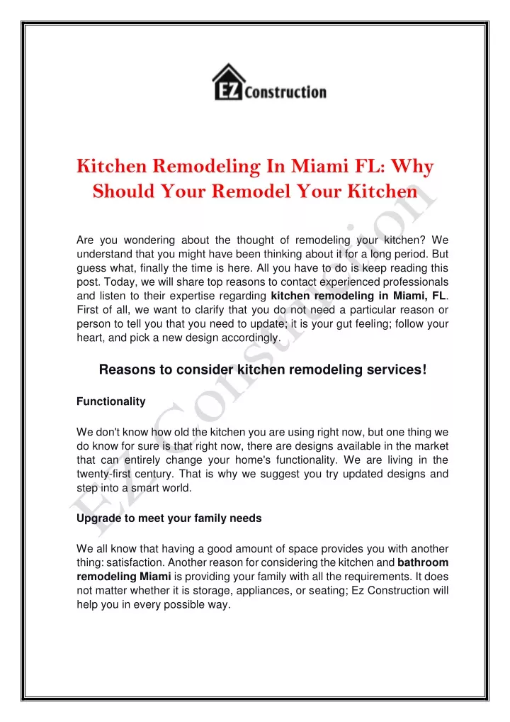 kitchen remodeling in miami fl why should your