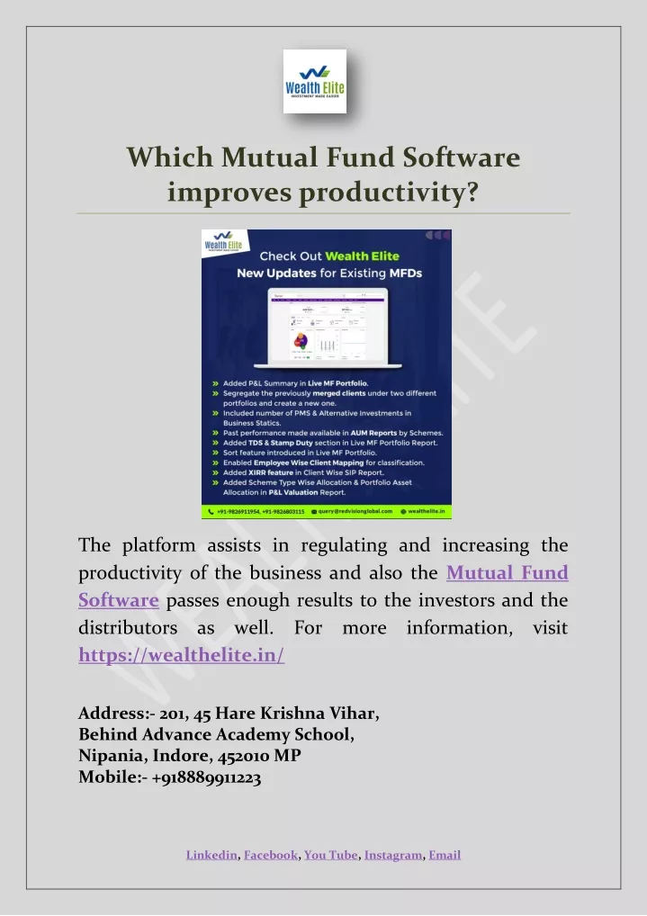 which mutual fund software improves productivity