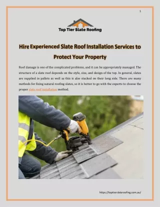 Hire Experienced Slate Roof Installation Services to Protect Your Property