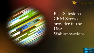 Best Salesforce CRM Service provider in the USA Wahinnovations
