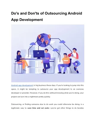 do s and don ts of outsourcing android