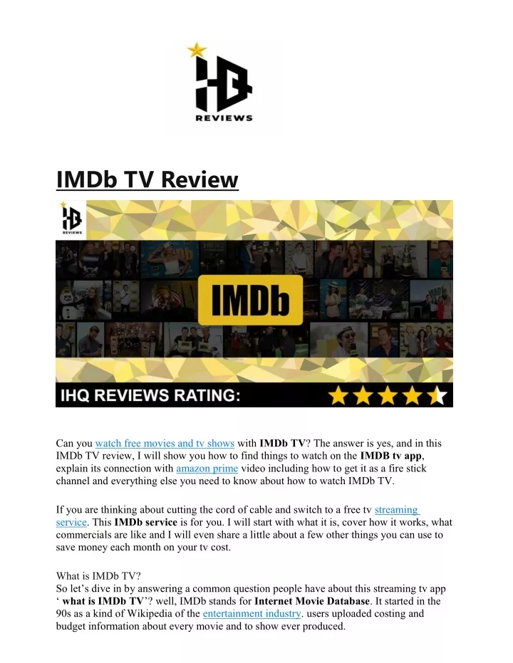 imdb tv review