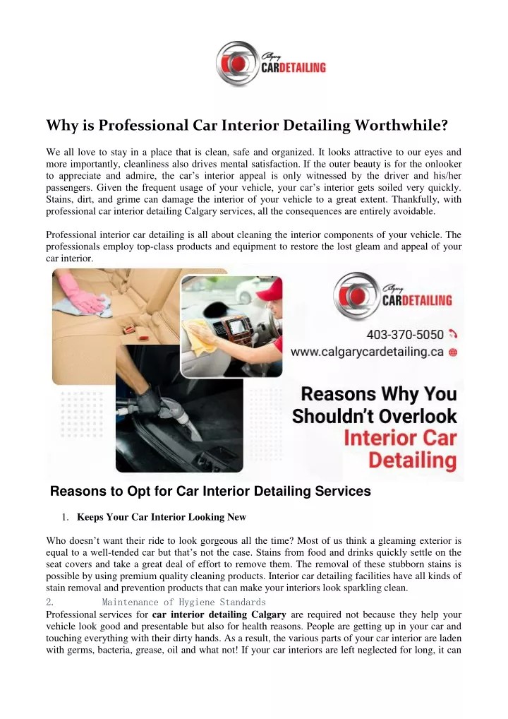 why is professional car interior detailing