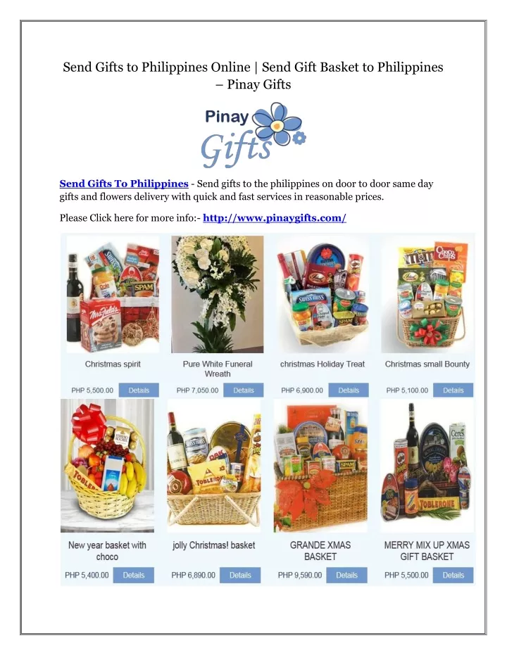 send gifts to philippines online send gift basket