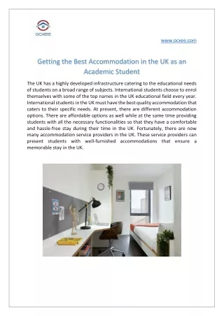Getting the Best Accommodation in the UK as an Academic Student