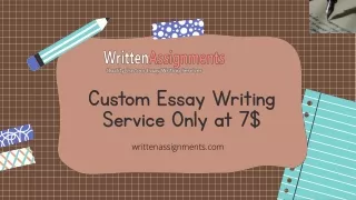 Written Assignments - Custom Essay Writing Service Only at 7$