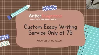 Written Assignments - Custom Essay Writing Service Only at 7$
