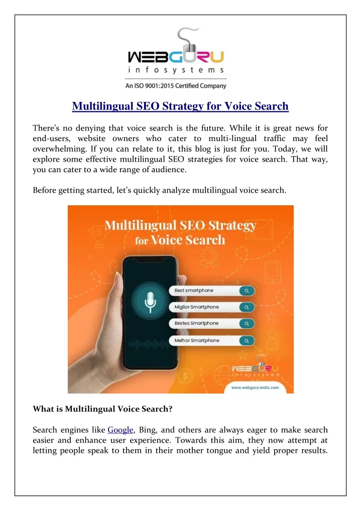 multilingual seo strategy for voice search there