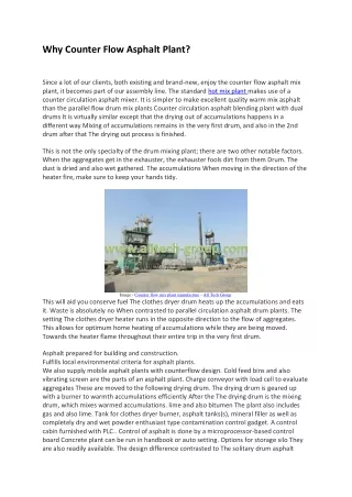 why counter flow asphalt plant