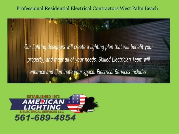 Professional Residential Electrical Contractors West Palm Beach