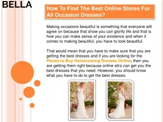 How To Find The Best Online Stores For All Occasion Dresses?