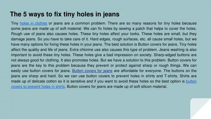 the 5 ways to fix tiny holes in jeans