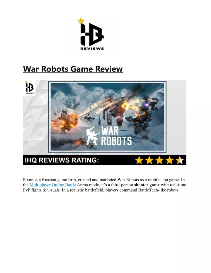 war robots game review