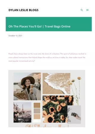 Oh The Places You'll Go! | Travel Bags Online