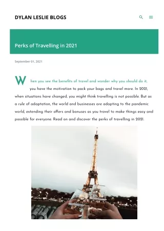 Perks of Travelling in 2021