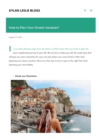 How to Plan Your Dream Vacation?