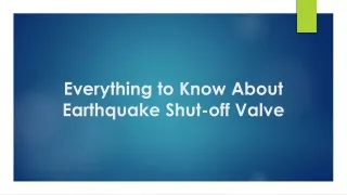 Everything to Know About Earthquake Shut-off Valve