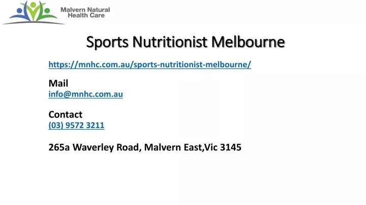 sports nutritionist melbourne