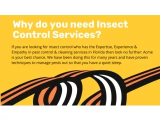 Why do you need Insect Control Services?