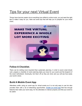 tips for your next virtual event