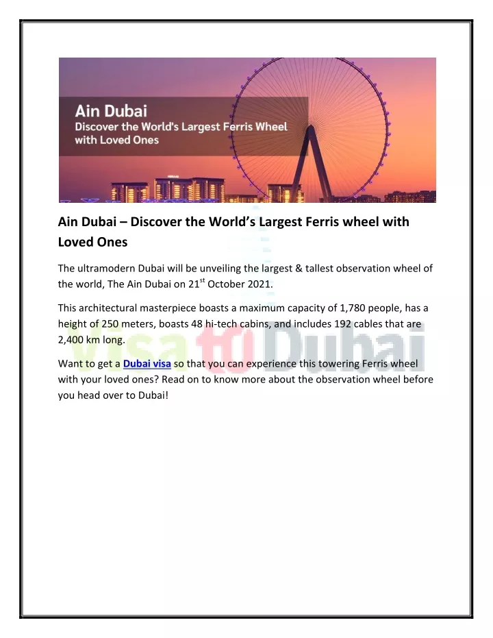 ain dubai discover the world s largest ferris