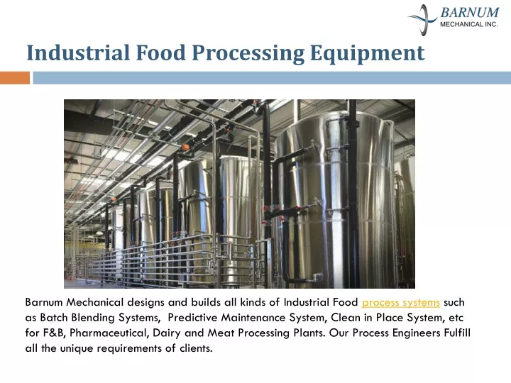 industrial food processing equipment