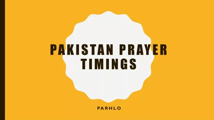 pakistan prayer timings