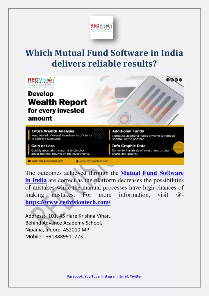 which mutual fund software in india delivers