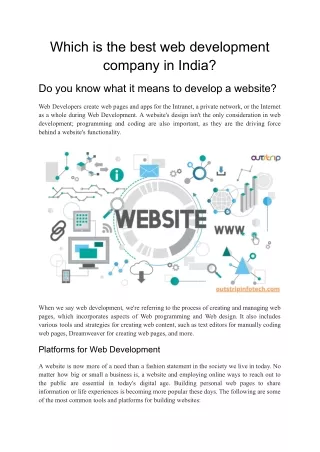 Which is the best web development company in India?