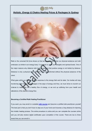 Holistic, Energy & Chakra Healing Prices & Packages In Sydney