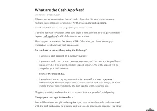 Cash App Fee & How Much It Is Charged - Here&#039;s What You Need To Know