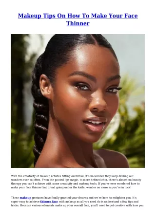 makeup tips on how to make your face thinner