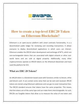 how to create a top level erc20 token on ethereum