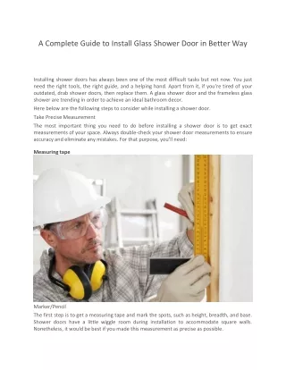 A Complete Guide to Install Glass Shower Door in Better Way-converted