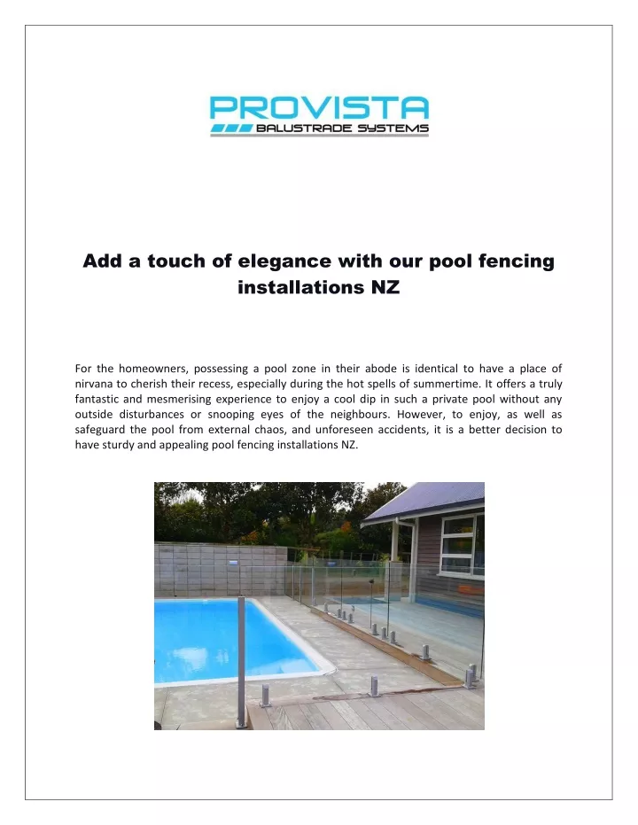 add a touch of elegance with our pool fencing