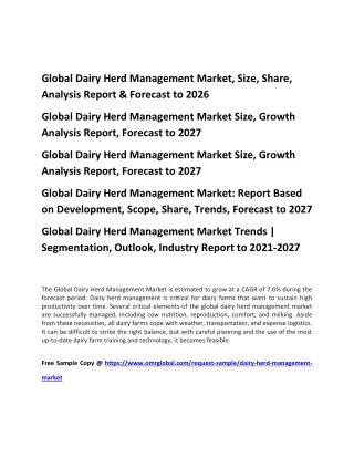 global dairy herd management market size share