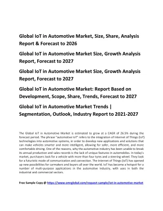 global iot in automotive market size share