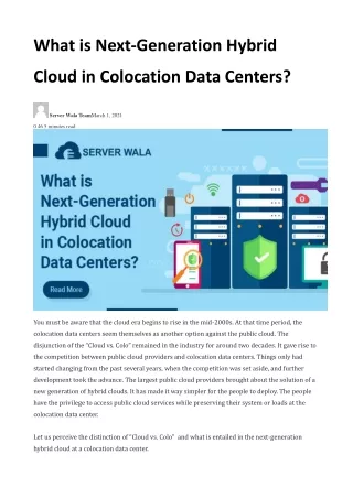 What is Next-Generation Hybrid Cloud in Colocation Data Centers?
