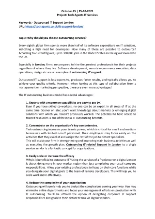 Why should you choose outsourcing services?