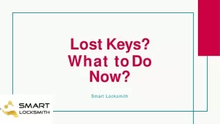 Lost Keys? What to Do Now