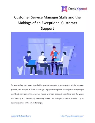 customer service manager skills and the makings