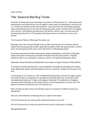 client az pest title seasonal bed bug trends