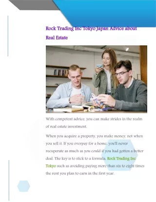 Rock Trading Inc Tokyo Japan Advice about Real Estate